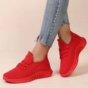 Red sneakers
